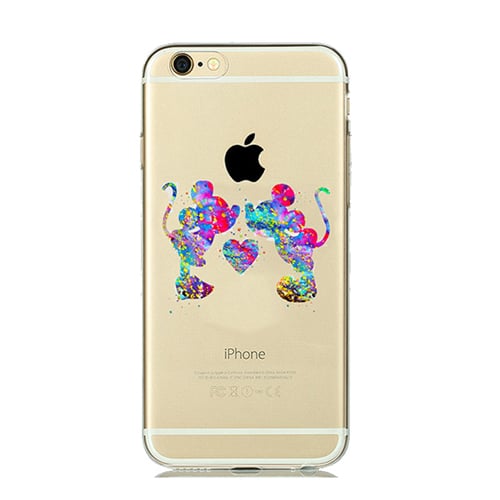 Силиконовый чехол Watercolor Art Relationship Mickey для iPhone 7